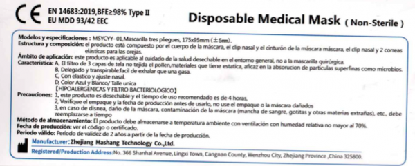 Mascarilla Desechable Medical Fullcare