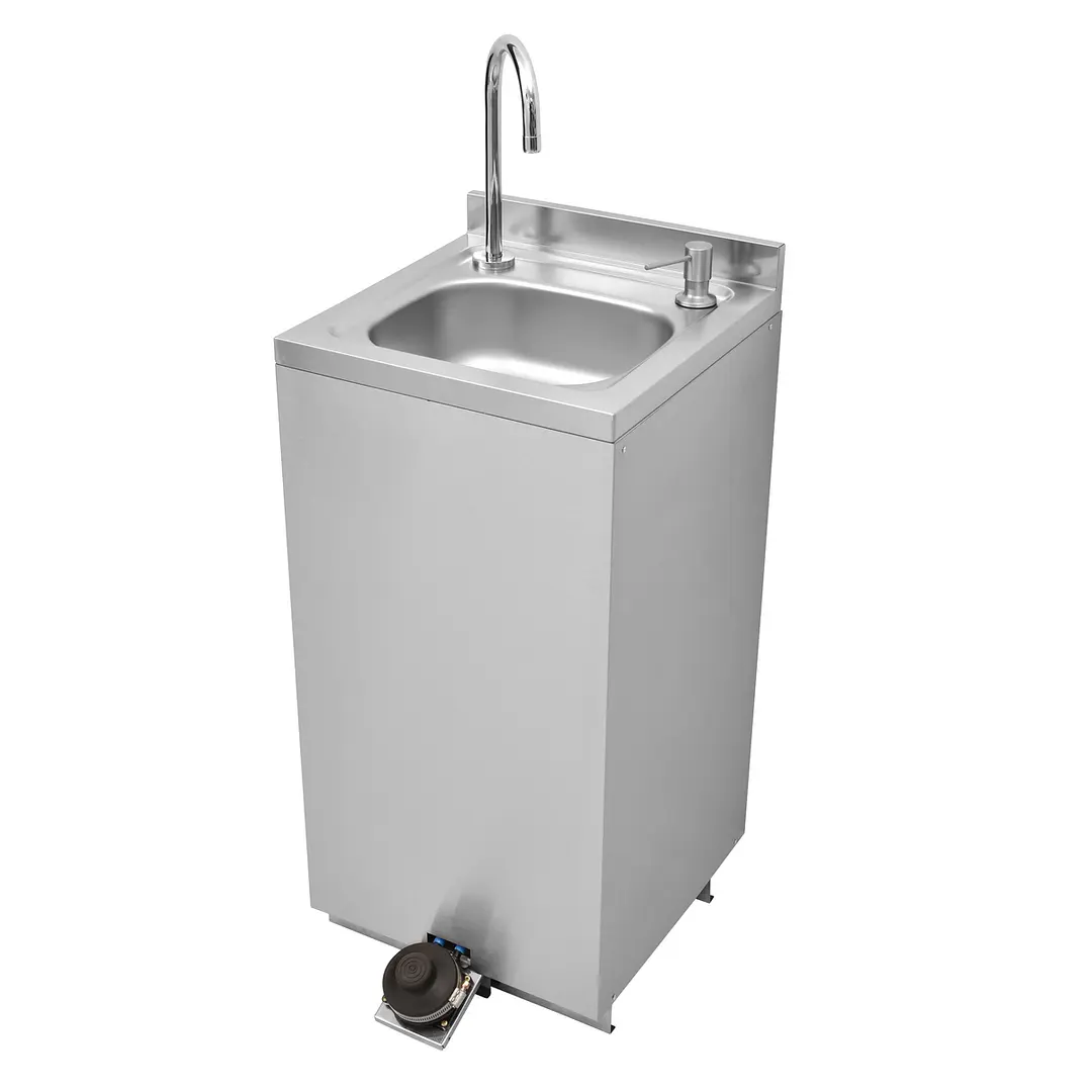Lavamanos Portátil de Acero Inoxidable con Pedal y Dispensador de Jabón Lavamanos Portátil de Acero Inoxidable con Pedal y Dispensador de Jabón