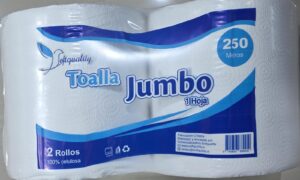 TOALLA DE PAPEL INDUSTRIAL JUMBO 2 ROLLOS DE 250 MT SOFTQUALITY